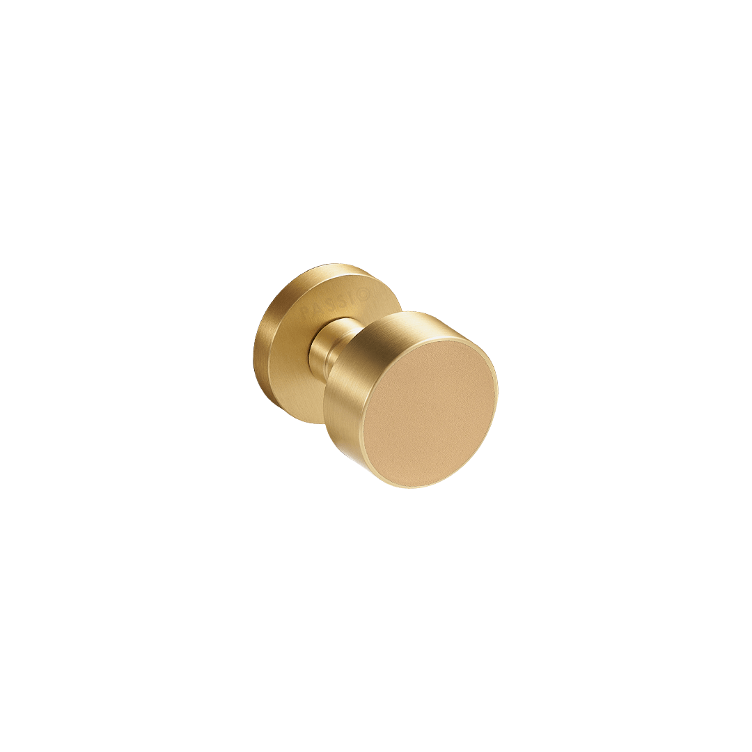 Santo Solid Brass Door Knob | Gold & Amalfi Beige - Passio Interiors