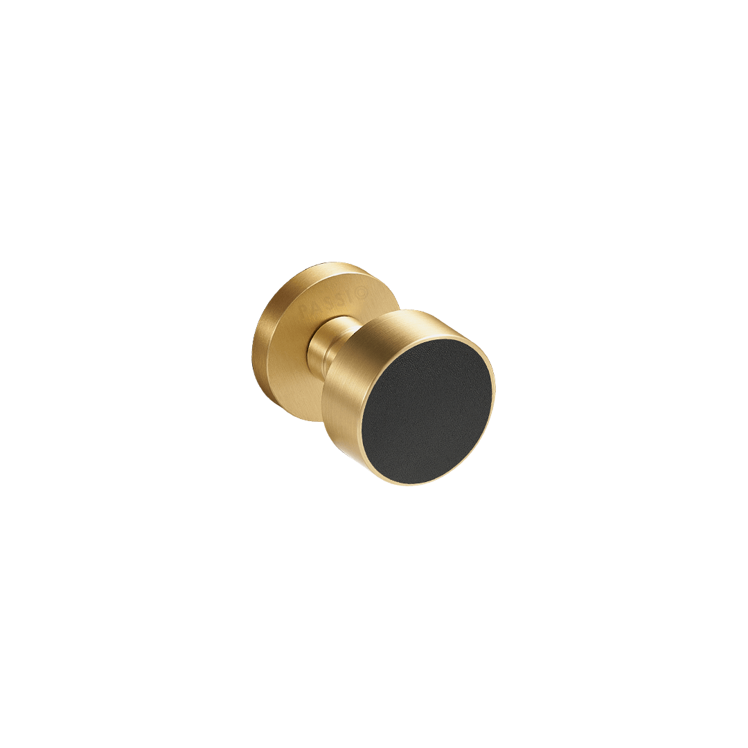 Santo Solid Brass Door Knob | Gold & Nero Black - Passio Interiors