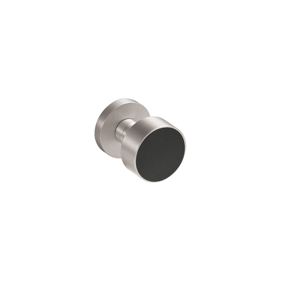 Santo Solid Brass Door Knob | Satin Nickel & Nero Black - Passio Interiors
