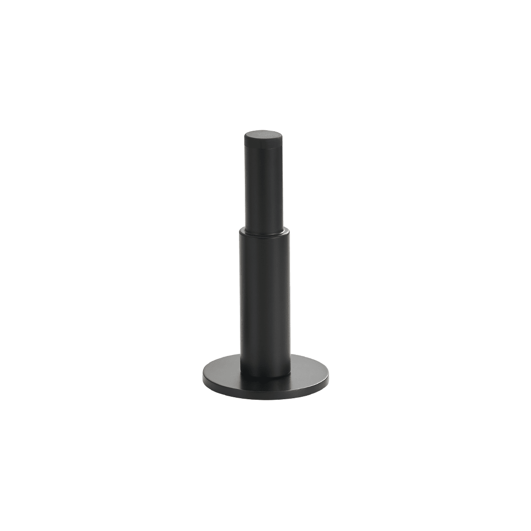 Smooth Pillar Solid Brass Door Stop | Black - Passio Interiors