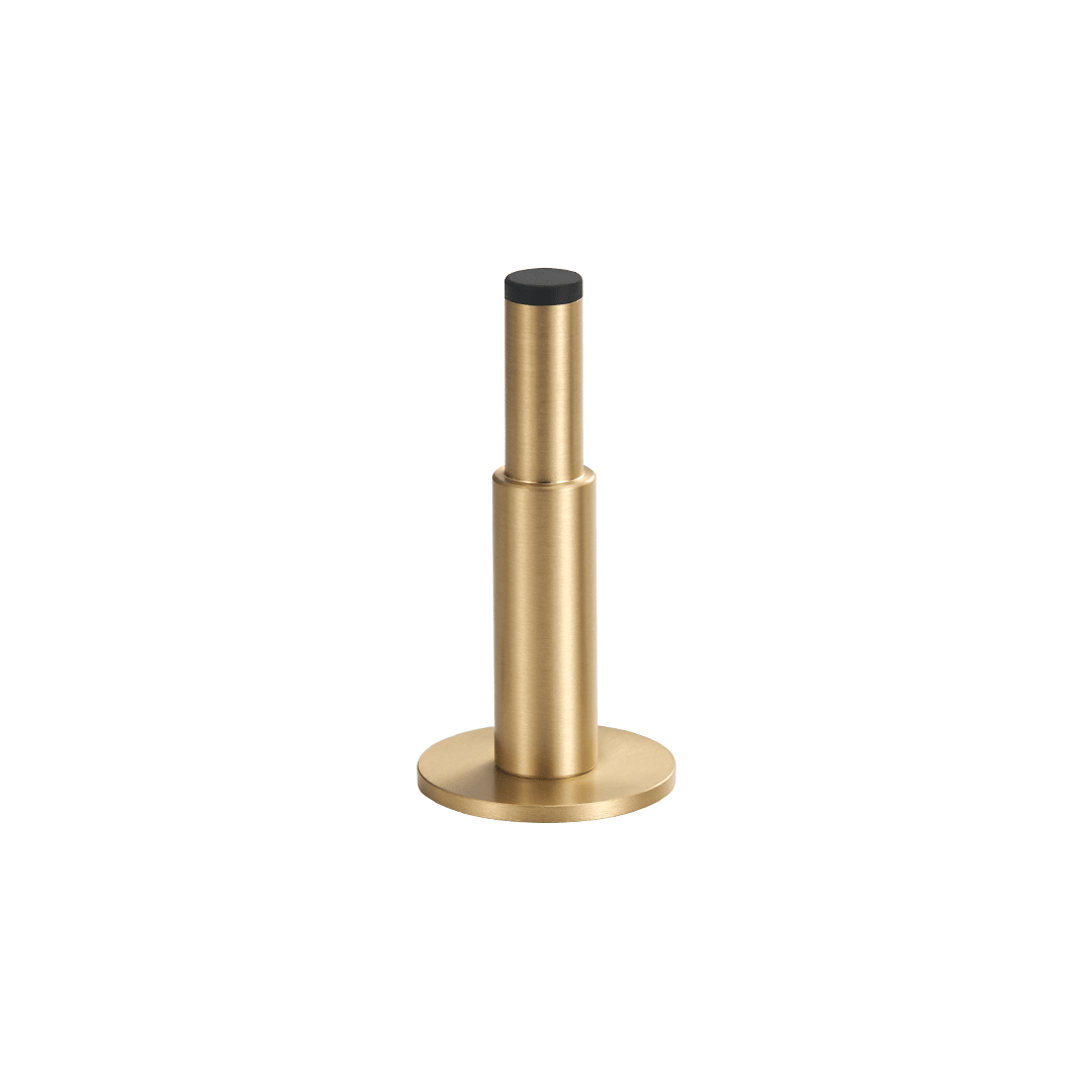 Smooth Pillar Solid Brass Door Stop | Gold - Passio Interiors