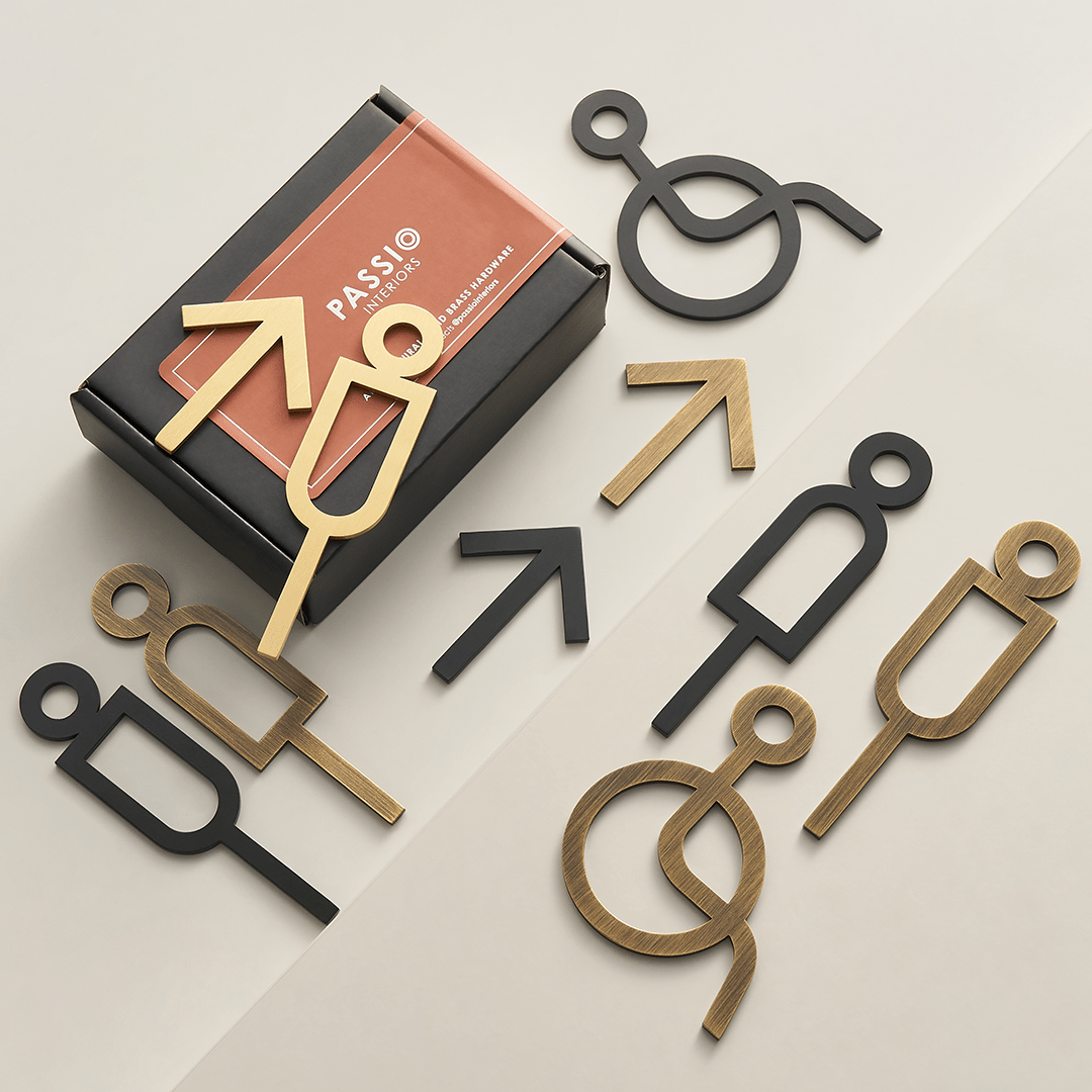 Solid Brass Bathroom & Accessibility Signage | Bronze - Passio Interiors