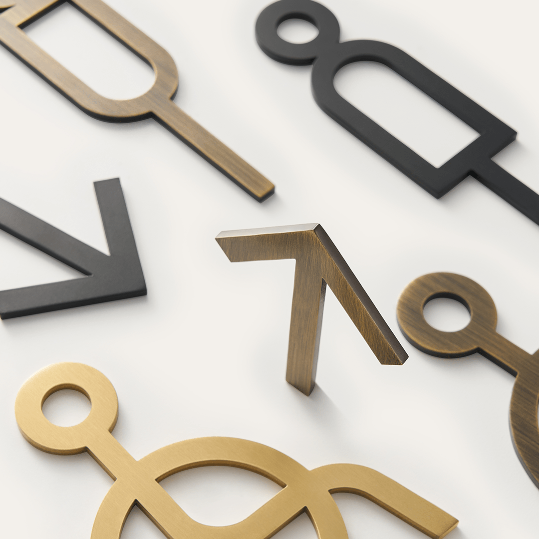 Solid Brass Bathroom & Accessibility Signage | Bronze - Passio Interiors