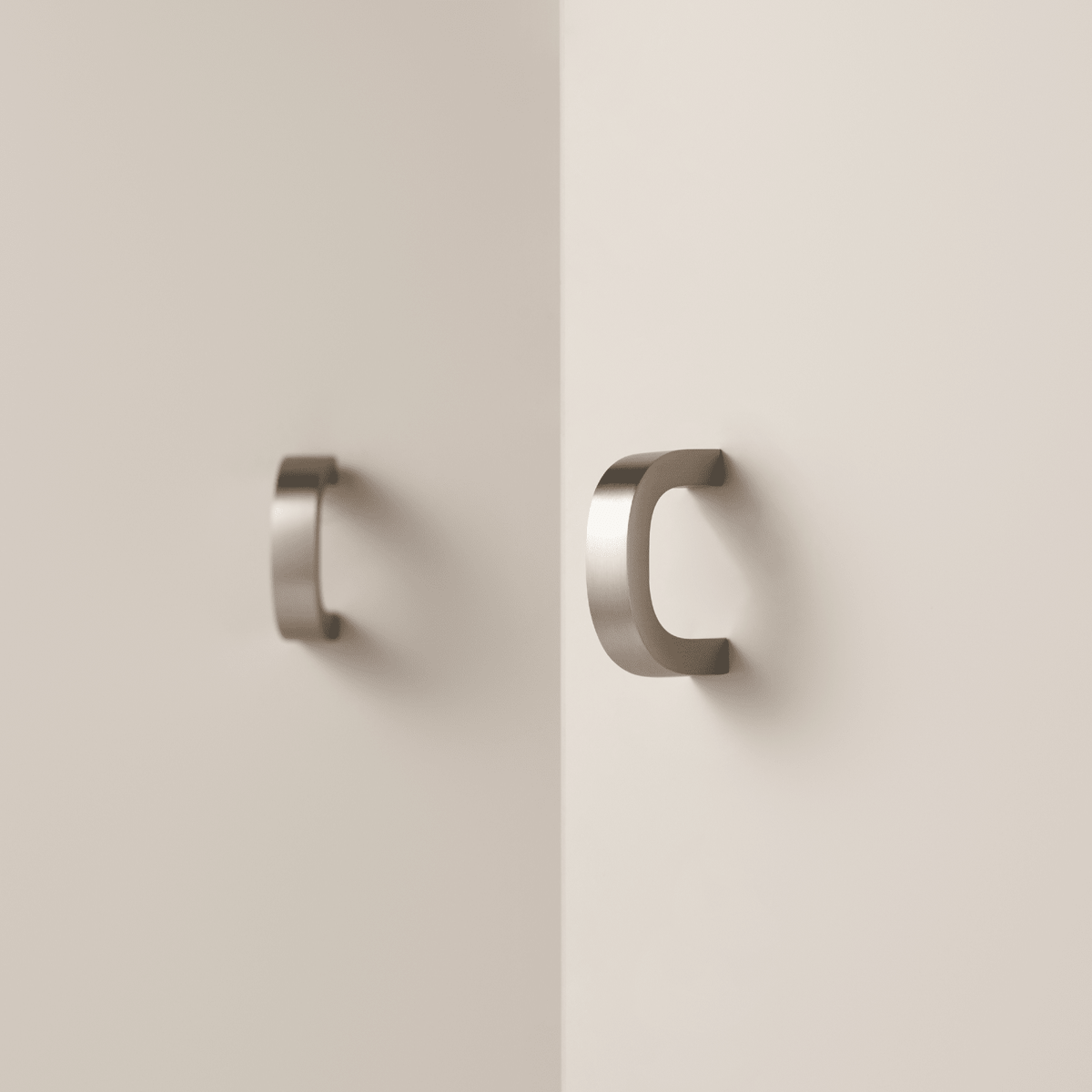 Sora Solid Brass Handle | Satin Nickel - Passio Interiors