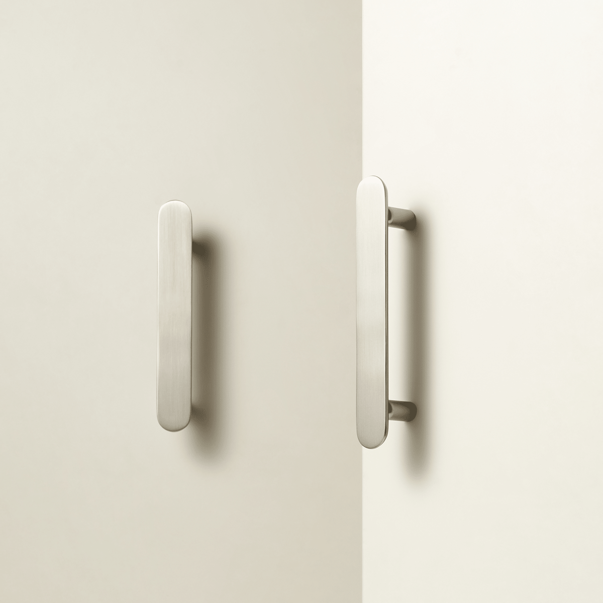 Vela Solid Brass Handle | Satin Nickel - Passio Interiors