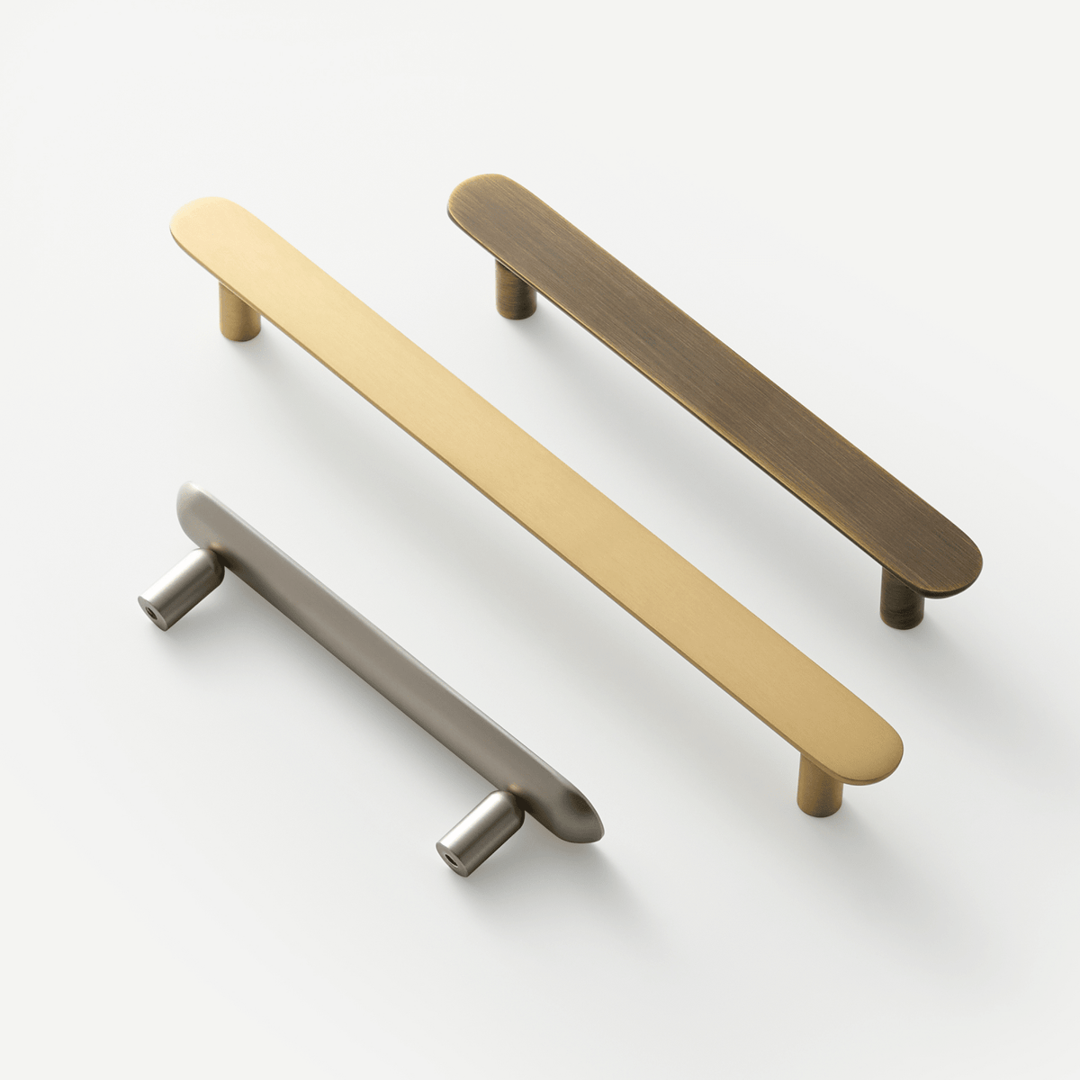 Vela Solid Brass Handle | Satin Nickel - Passio Interiors