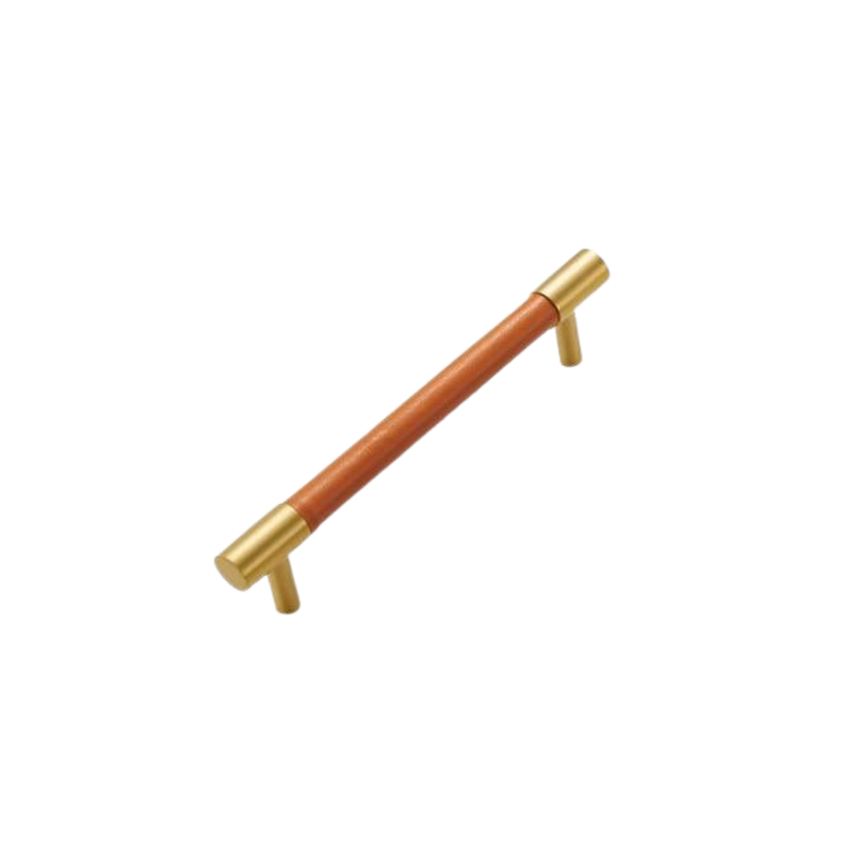 Kara Solid Brass &amp; Leather Handle | Gold &amp; Orange S - L
