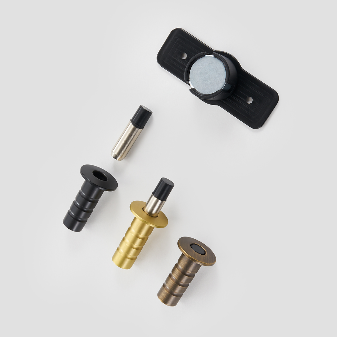 Concealed Magnetic Solid Brass Door Stop | Black