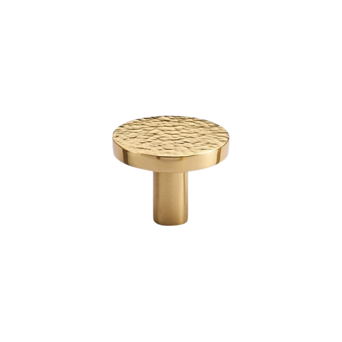 Otto Solid Brass Hammered Round Knob | Polished Gold S - M