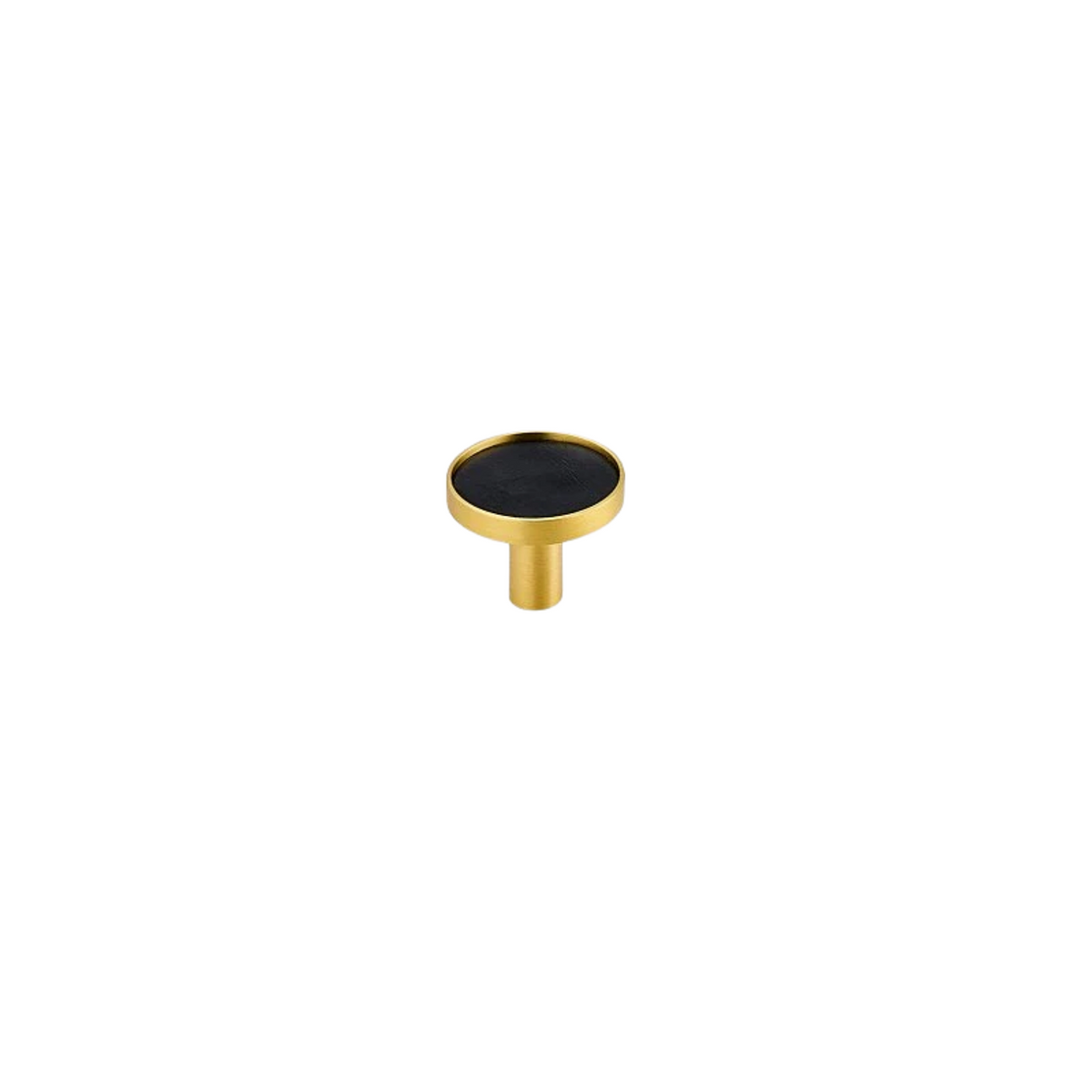 Kara Solid Brass &amp; Leather Knob | Gold &amp; Black S - L
