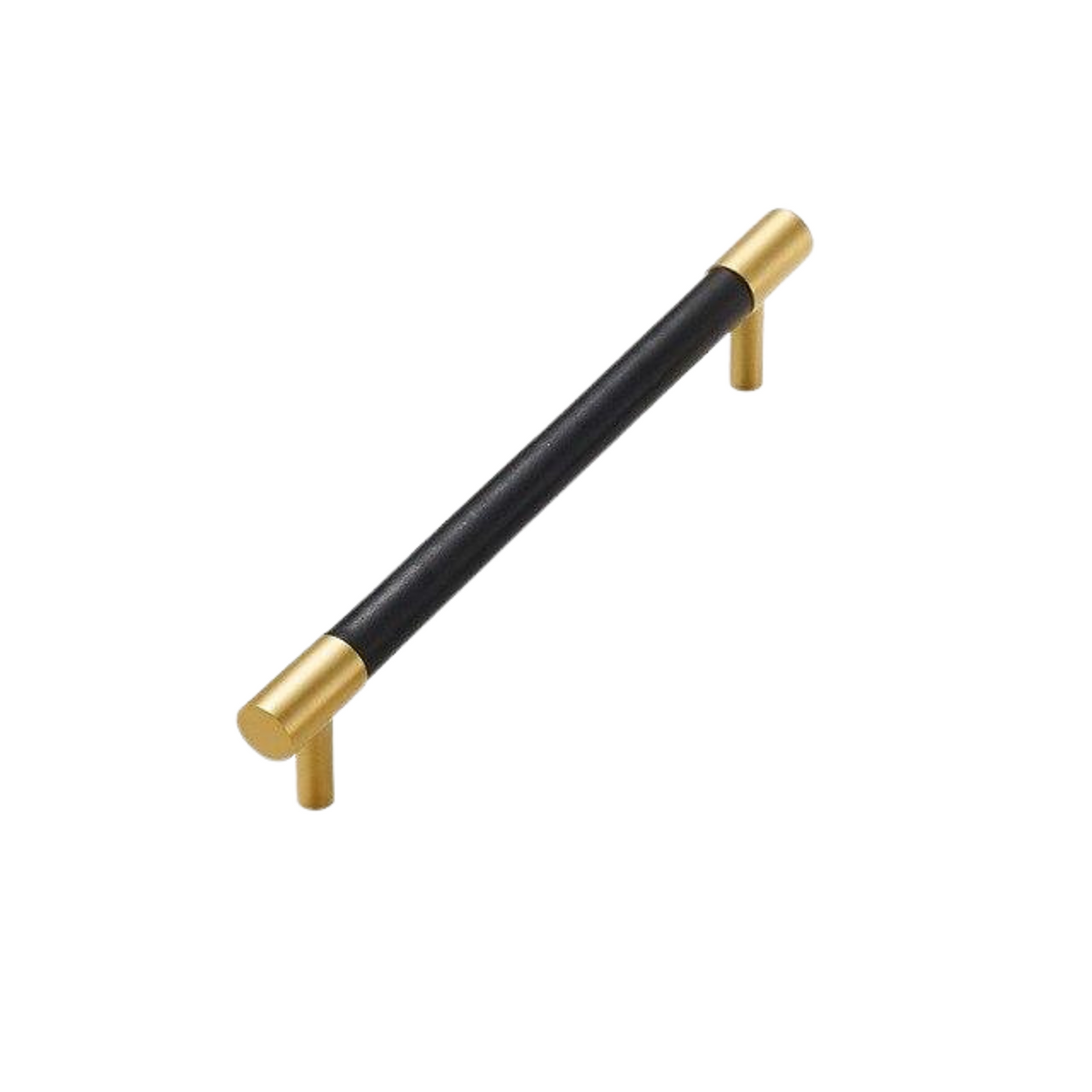 Kara Solid Brass &amp; Leather Handle | Gold &amp; Black S - L