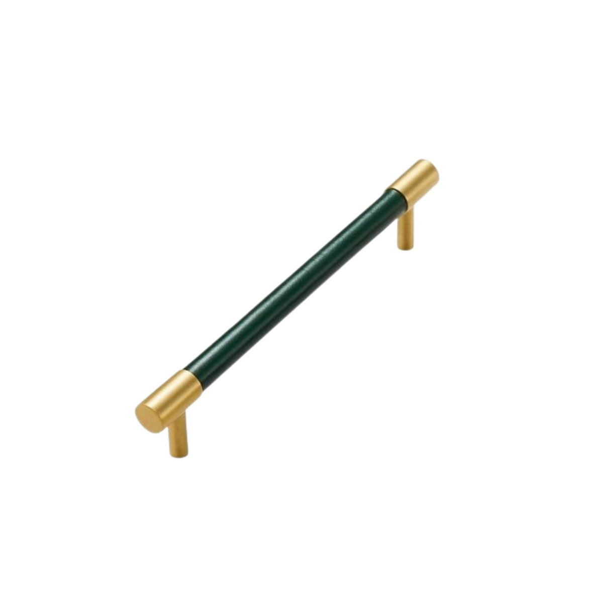 Kara Solid Brass &amp; Leather Handle | Gold &amp; Green S - L