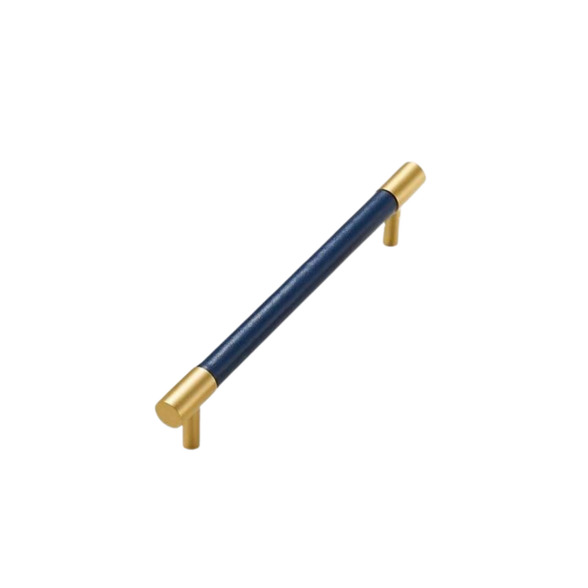 Kara Solid Brass &amp; Leather Handle | Gold &amp; Blue S - L