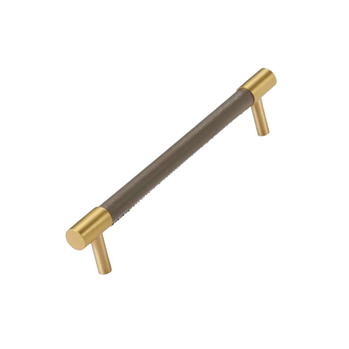 Kara Solid Brass &amp; Leather Handle | Gold &amp; Grey S - L
